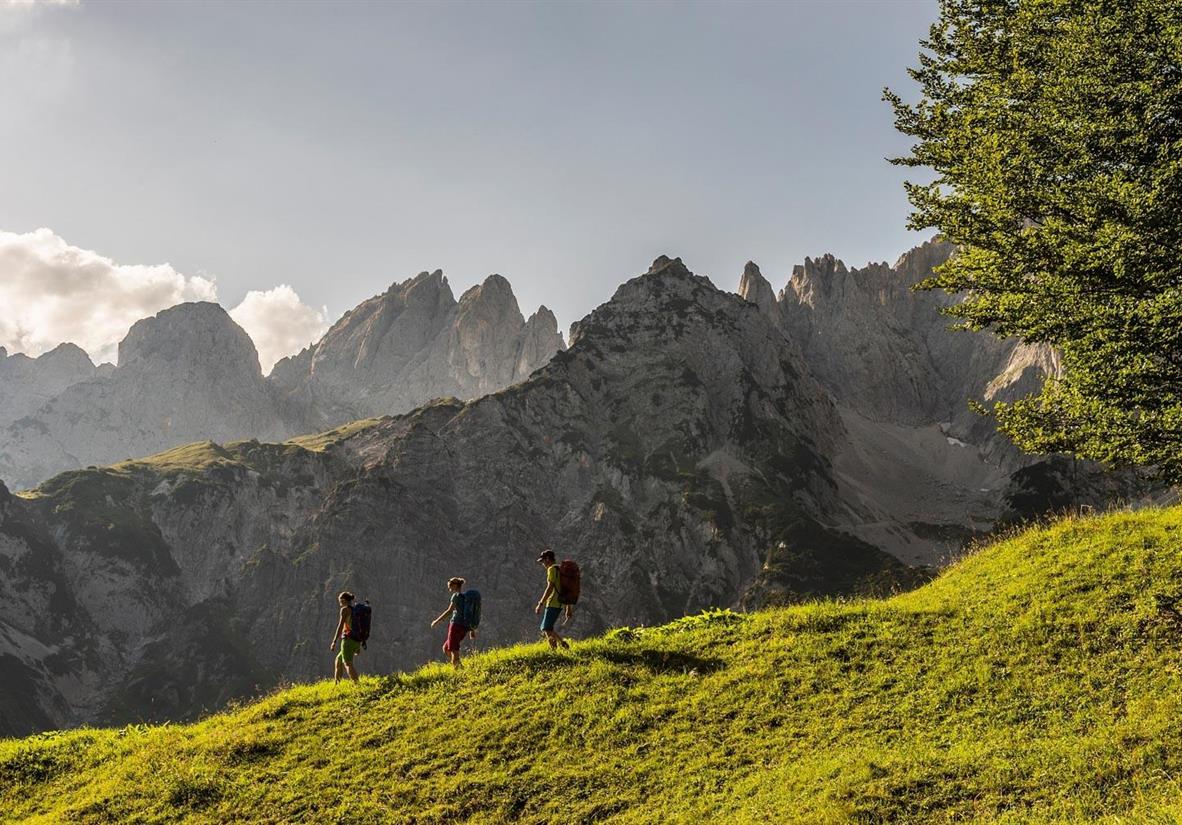 Wanderer vor Wilder Kaiser ©D.Reiter