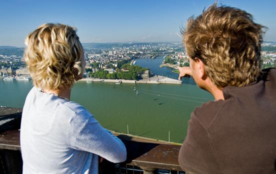 Aussicht aufs Deutsche Eck in Koblenz