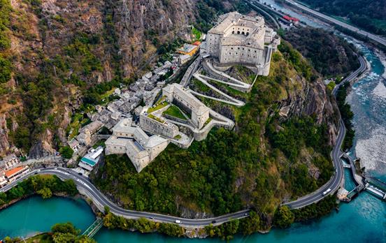 Aerial view of Bard Castle