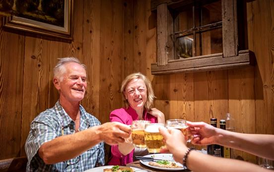 Enjoying a well earned beer