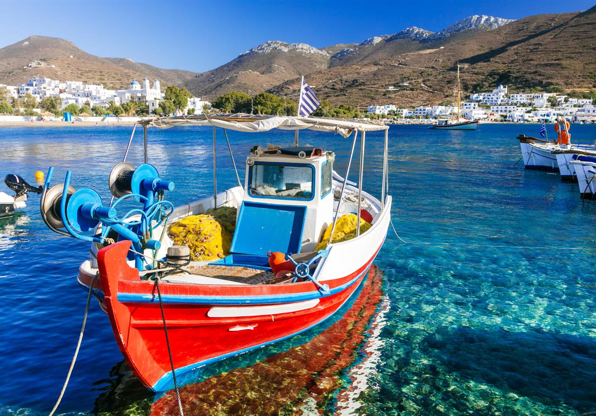 Fischerboot in Katapola auf Amorgos