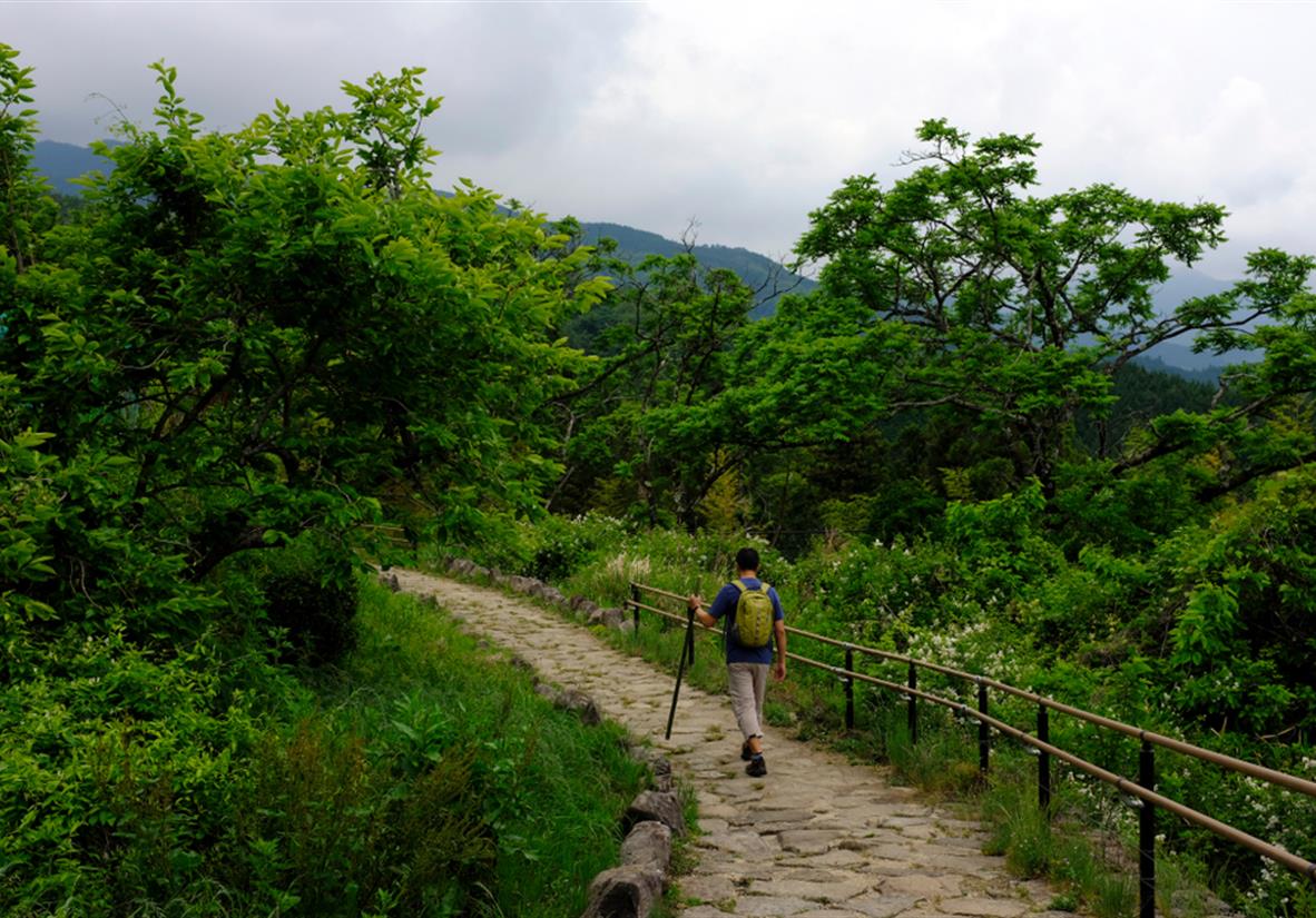 Wanderer zw. Magome-Tsumgao