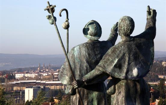 Der erste Blick auf Santiago de Compostela