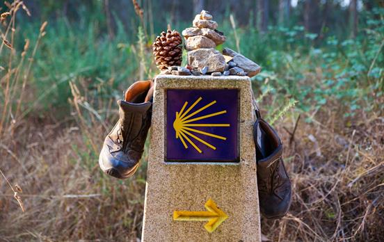 Wegmarkierung auf dem Jakobsweg