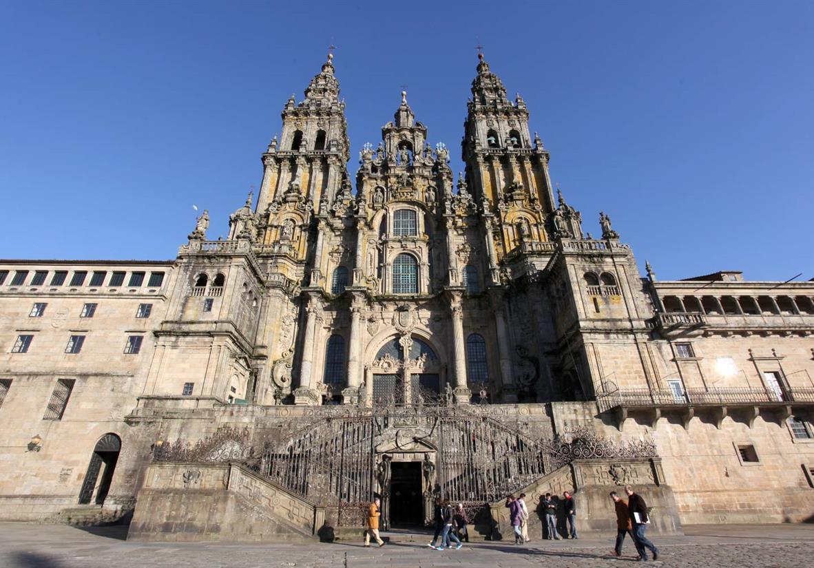 The famous Cathedral of Santiago de Compostela