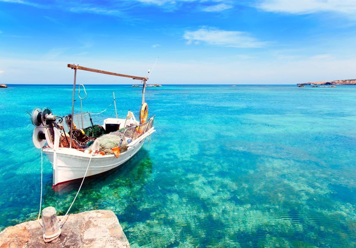 A traditional fishing boat on Formentera