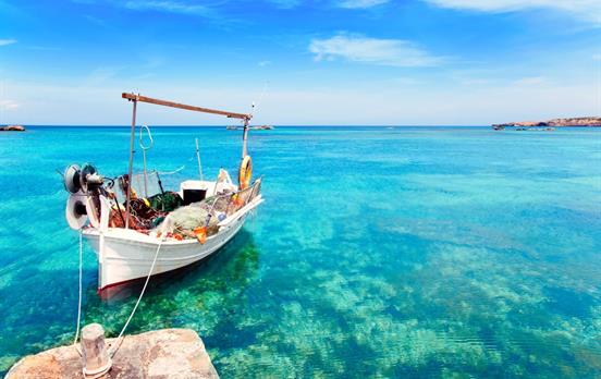 A traditional fishing boat on Formentera