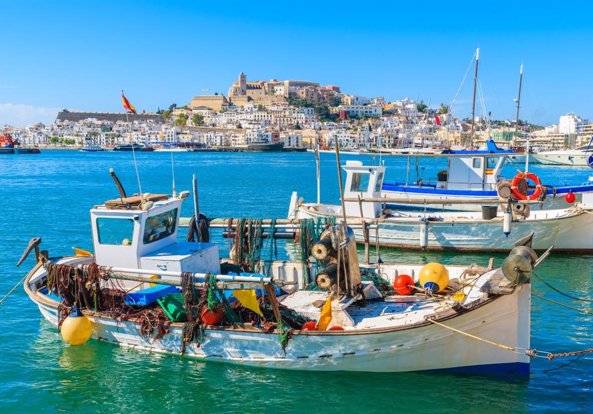 The view of Ibiza Town from the harbour