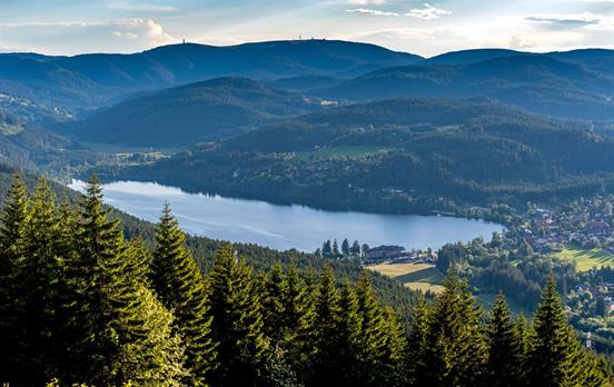 Blick vom Hochfirst auf Titisee und Feldberg