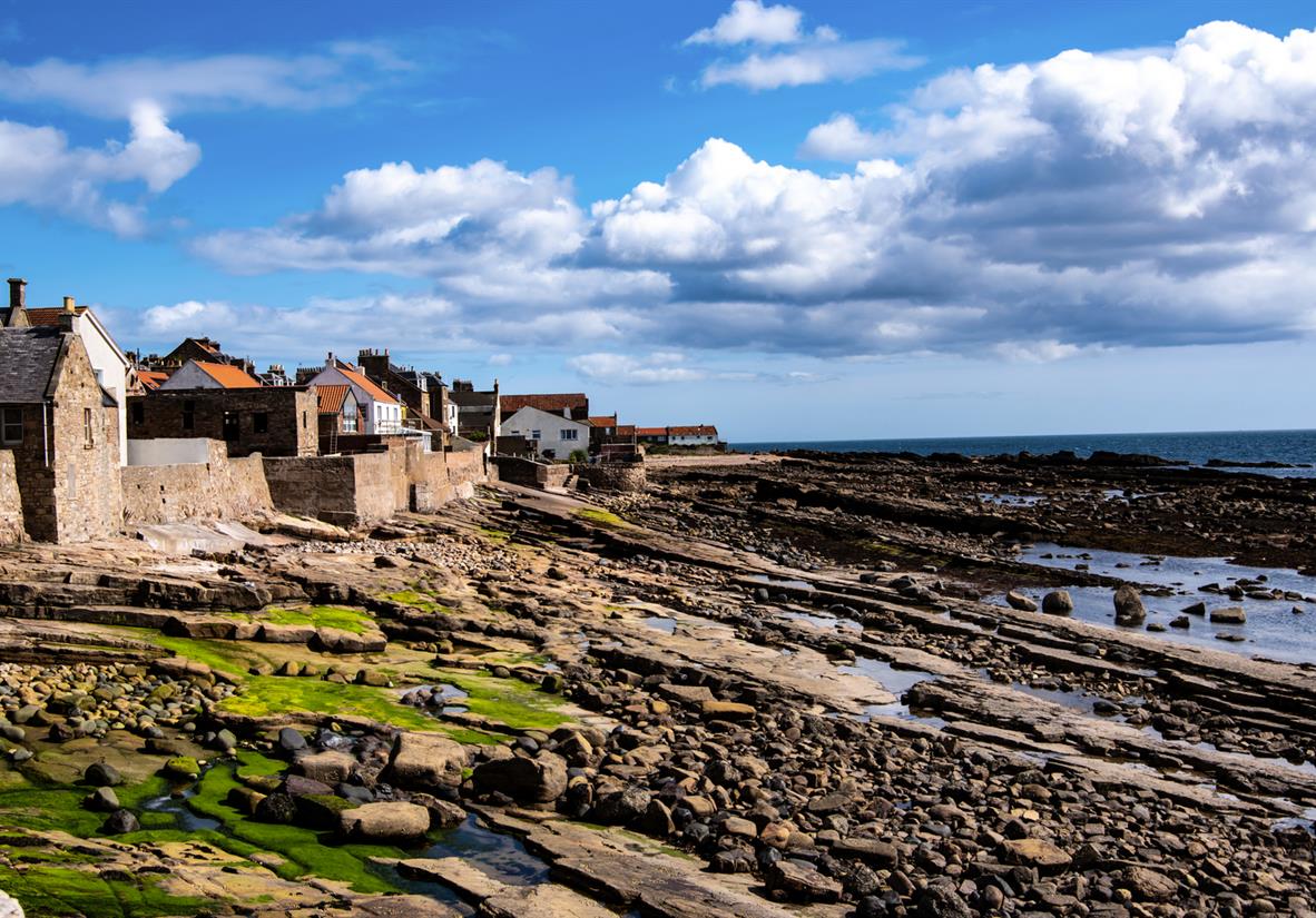 Blick auf Anstruther wenn der Küste