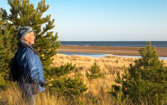 Walker with Scenic View on Fife Coast Path
