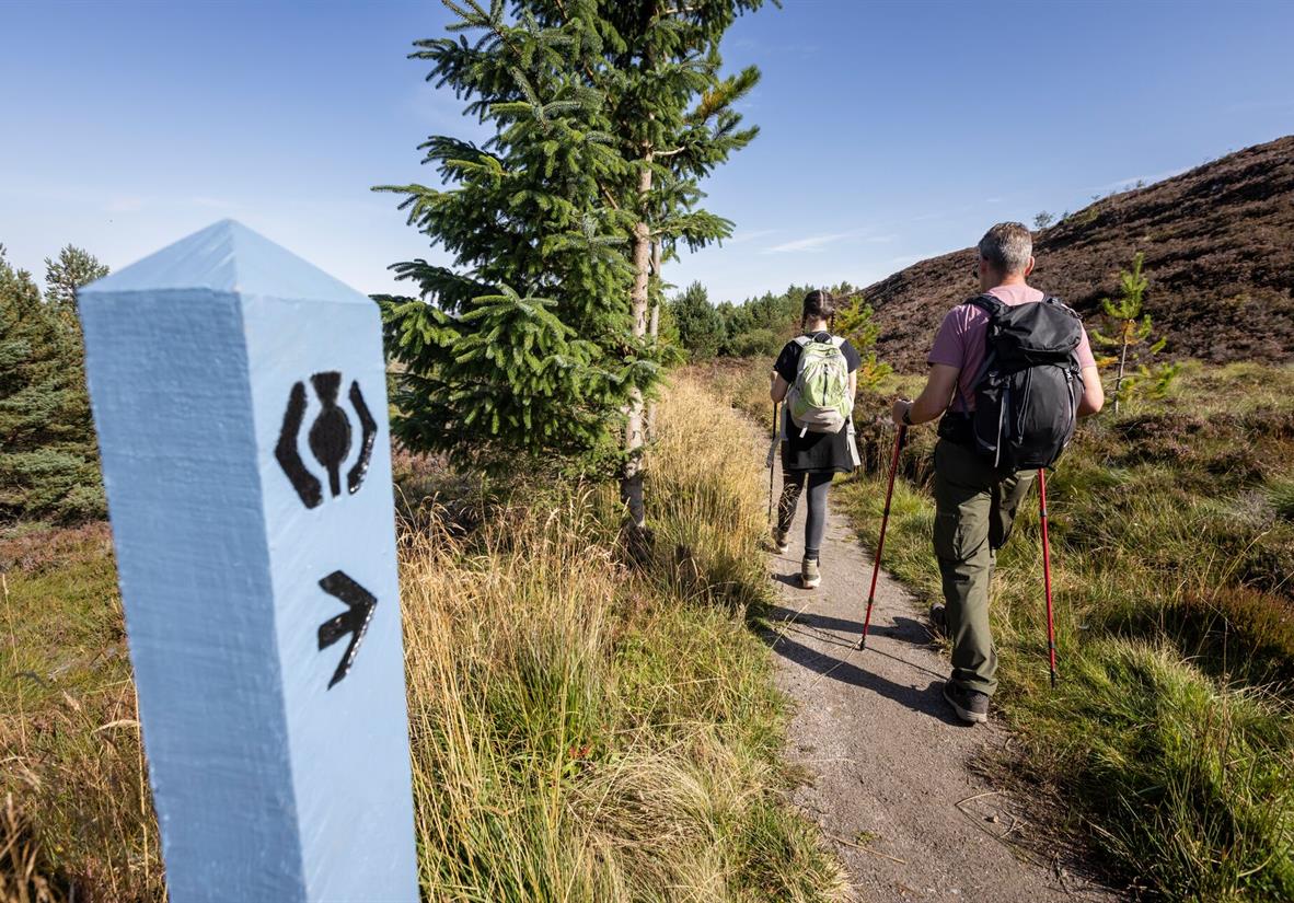 Wegweiser entlang des Great Glen Way