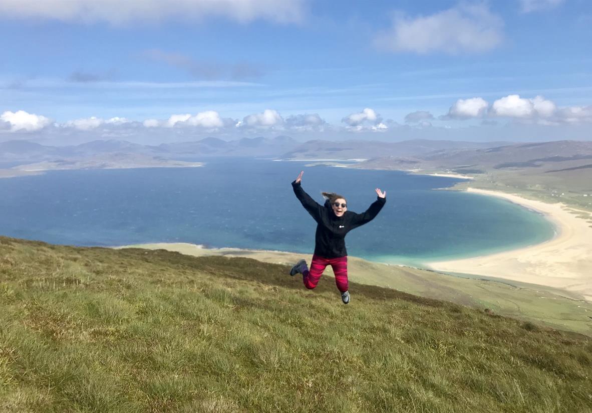 Rachel on the Isle of Harris - enjoying the view.