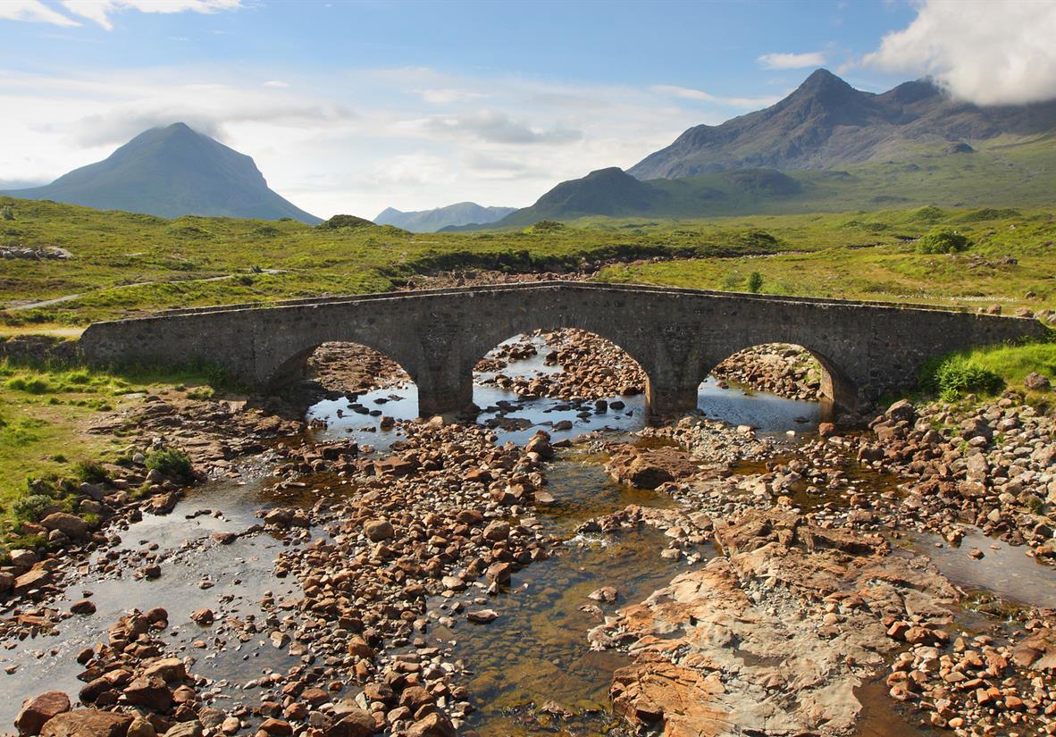 The Cuillin Ridge from Sligachan Bridge