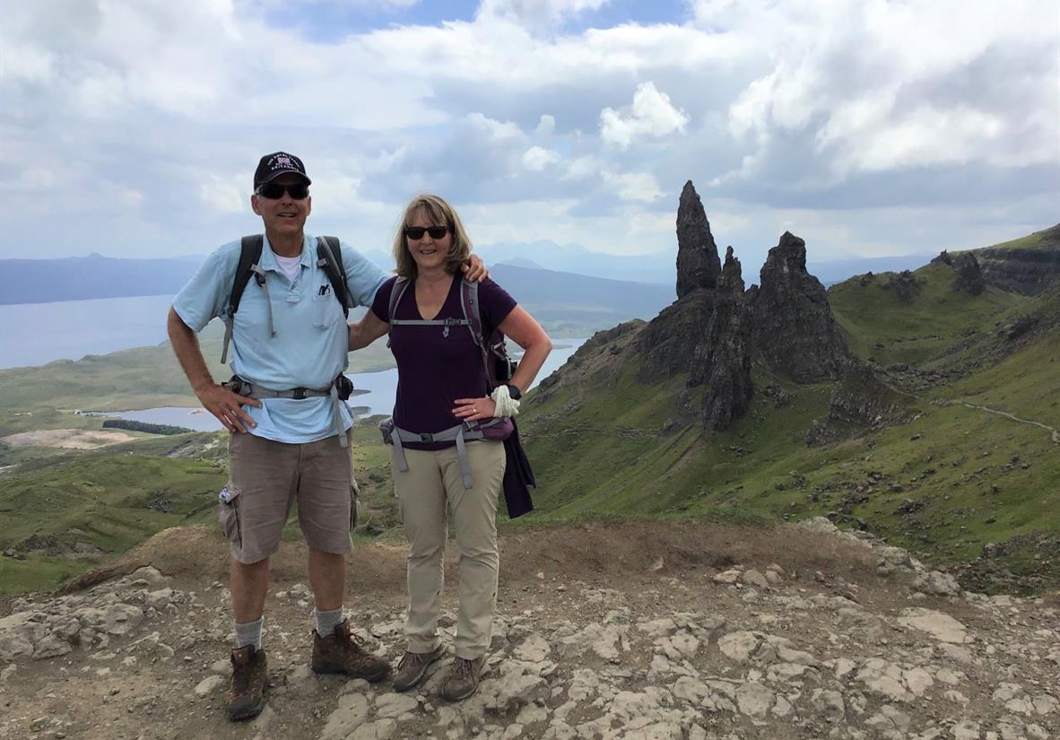 Hiking at the The Old Man of Storr