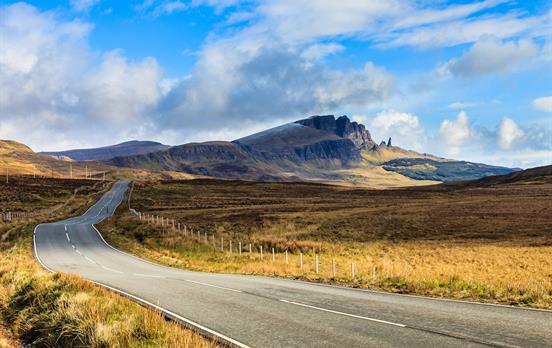 Driving towards The Storr on Skye