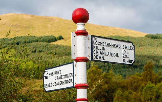 Wegweiser Rob Roy Way