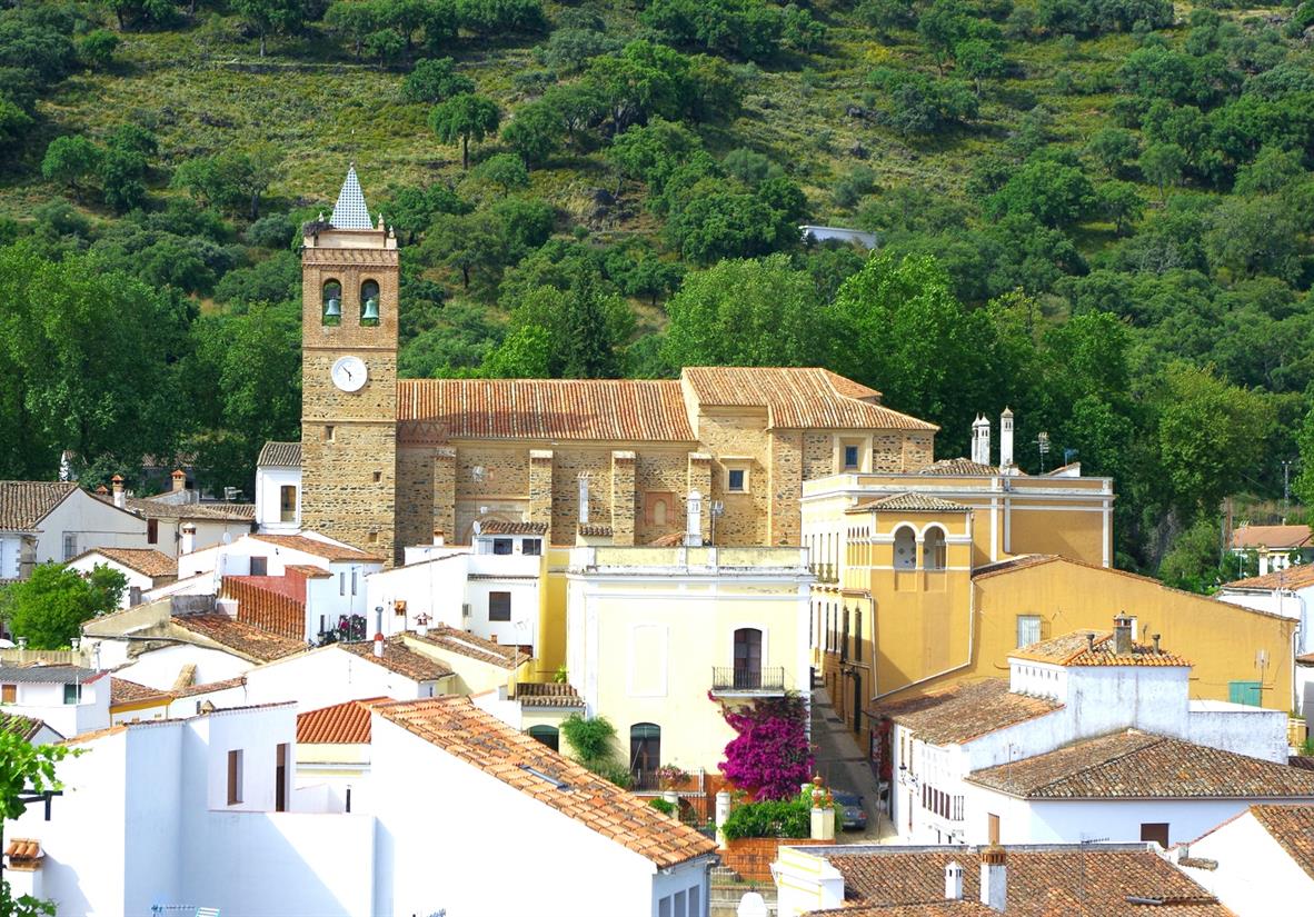 The whitewashed village of Almonaster la Real