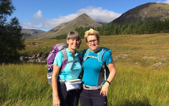 Happy hikers on the trail