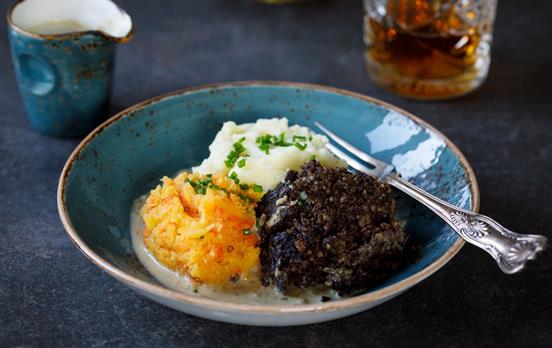 Haggis, neeps, and tatties