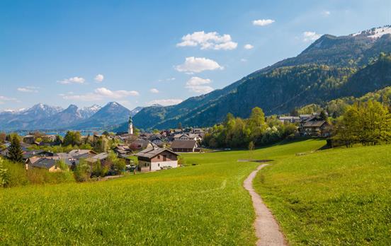 Vom Mozartblick über St. Gilgen kommend