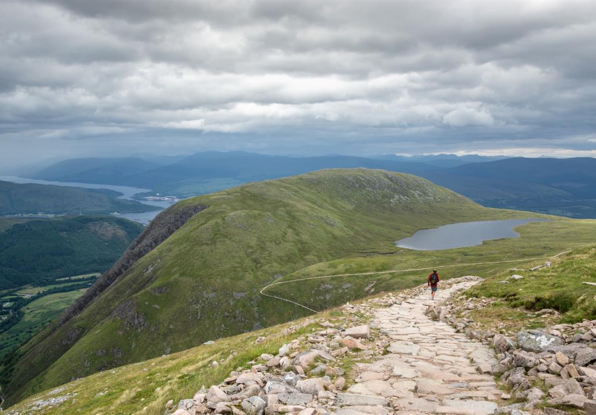 Descending the Ben Nevis Mountain Track