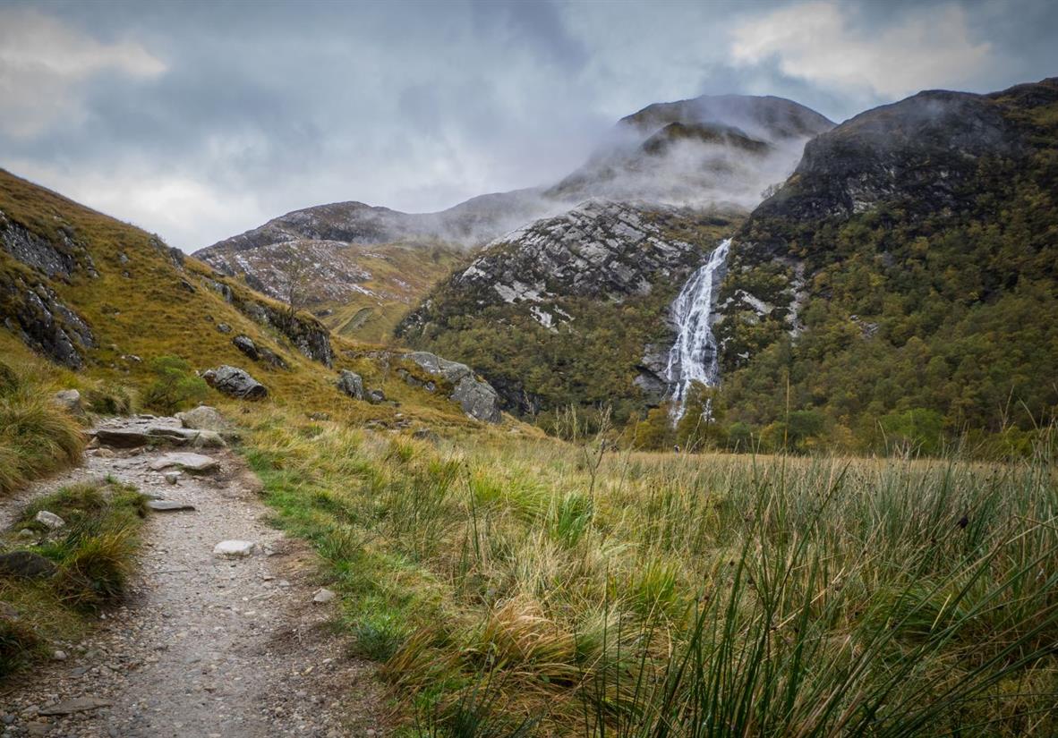 Steall Falls from Glen Nevis