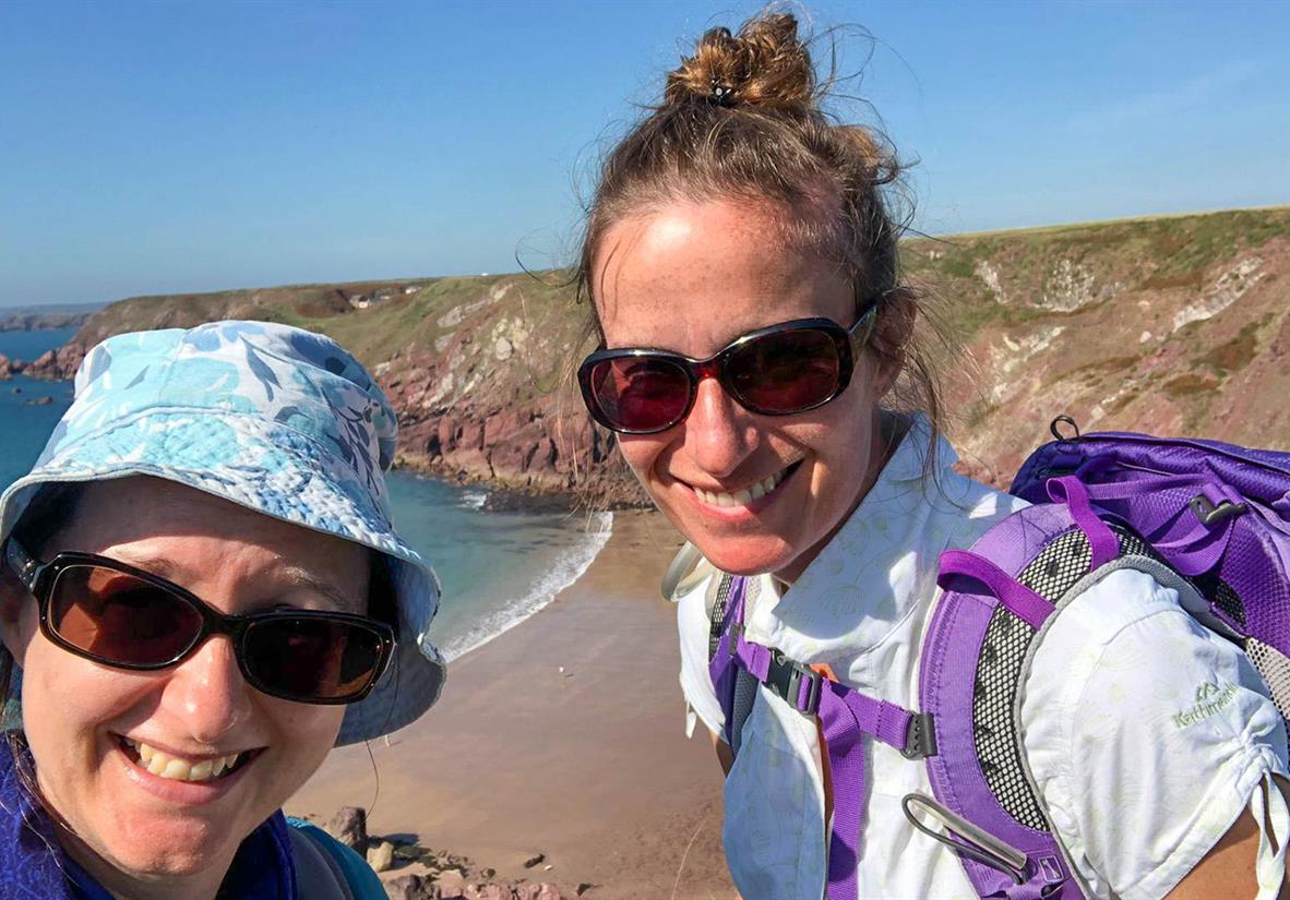 Happy walkers along the trail