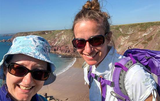 Happy walkers along the trail