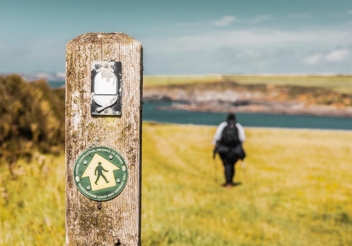 Signpost on the Pembrokeshire Coast Path