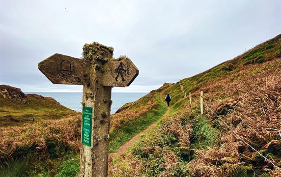 Signpost on the Pembrokeshire Coast Path