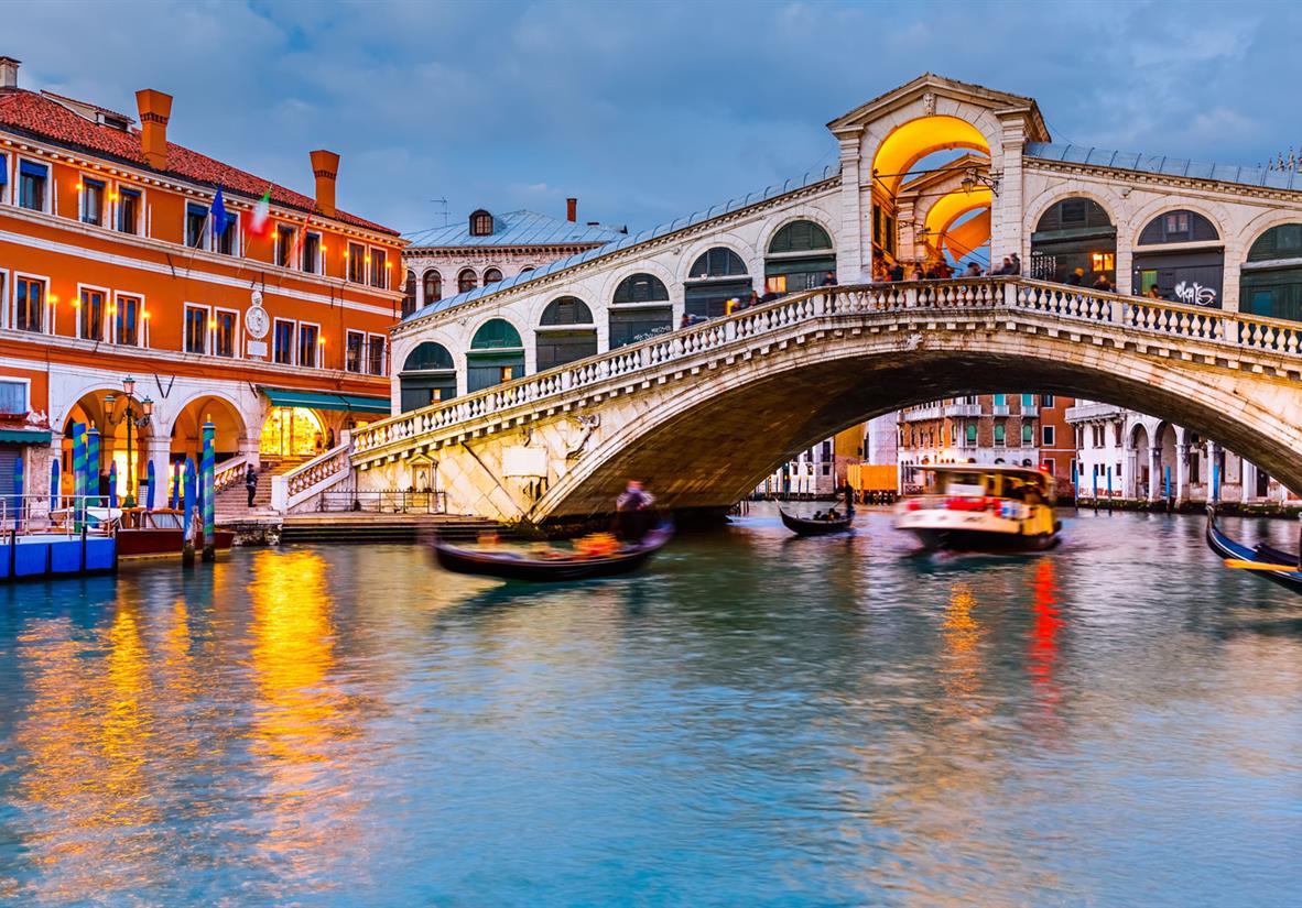 Rialto Bridge at dusk, Venice