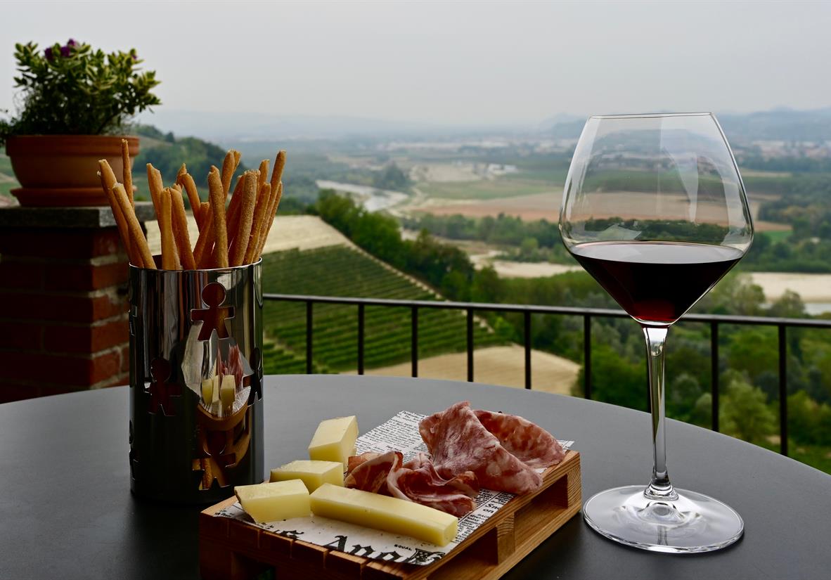 Pause mit Wein
