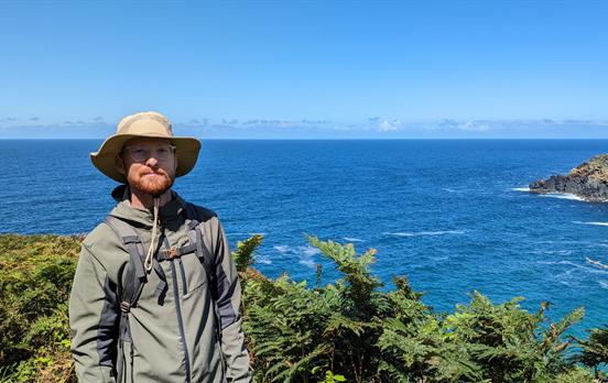 Wanderer am South West Coast Path