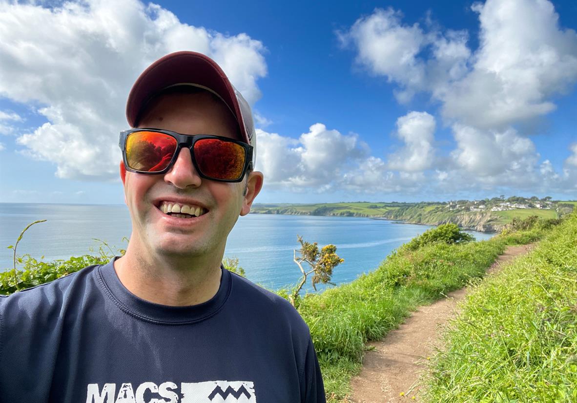 Neil the CEO of Macs out on the trails in Cornwall