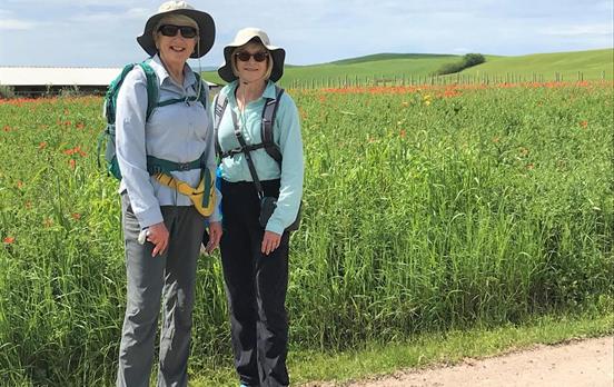 Wanderer auf der Via Francigena