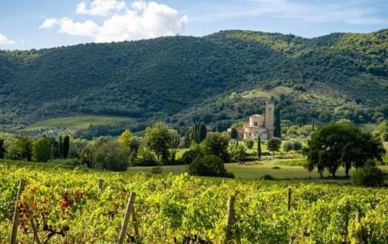 Blick auf Castelnuovo-dell-Abate