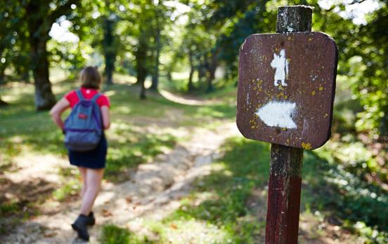 Wanderer auf der Via Francigena