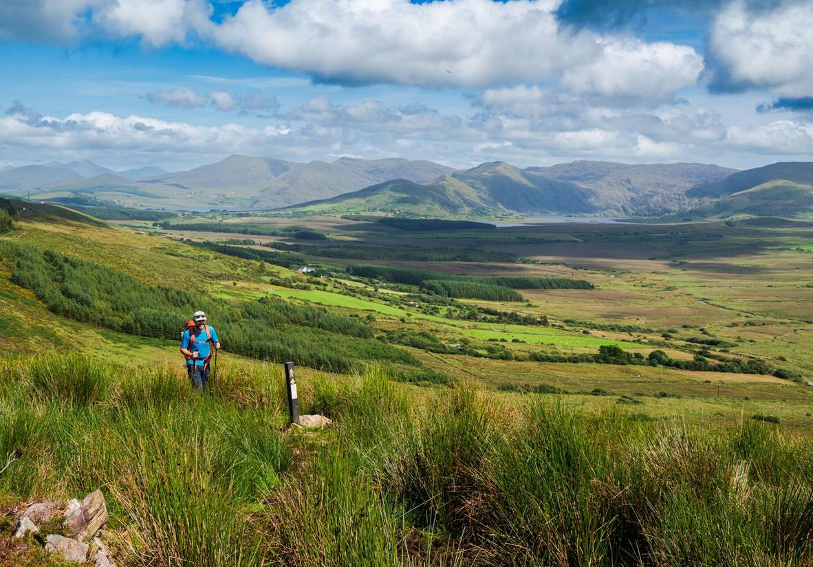 Walking along the ridge leading down to Waterville