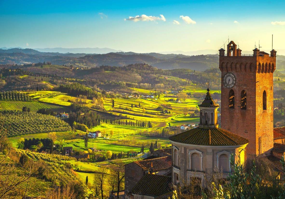 San Miniato, surrounded by rolling hills