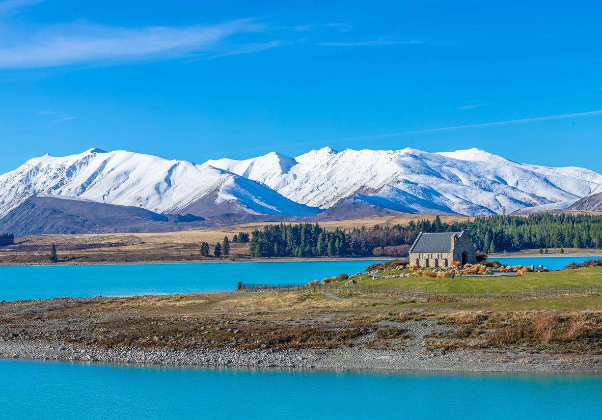 Blick auf den Lake Tekapo von Mount John