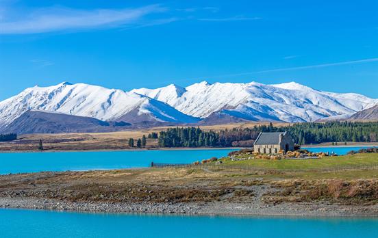 Blick auf den Lake Tekapo von Mount John