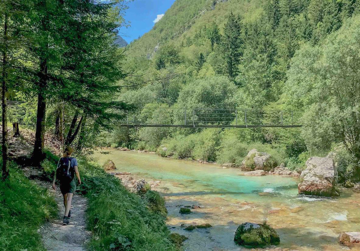 Entlang der Soca auf dem Alpe Adria Trail