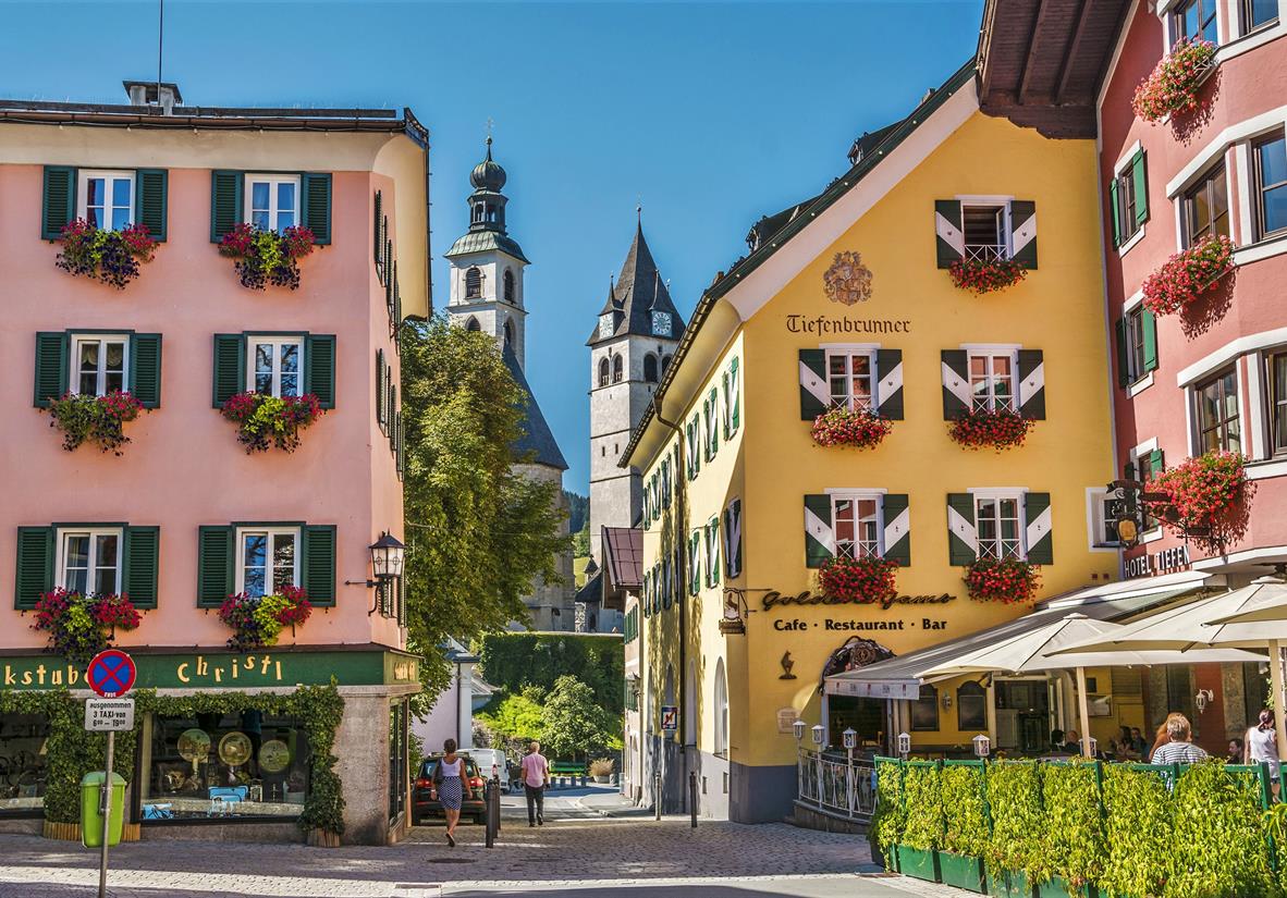 Multi-coloured buildings of Kitzbühel