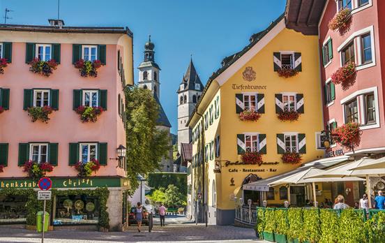 Multi-coloured buildings of Kitzbühel