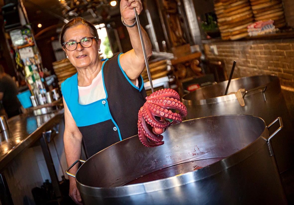 Fresh Galician Octopus ready to be cooked