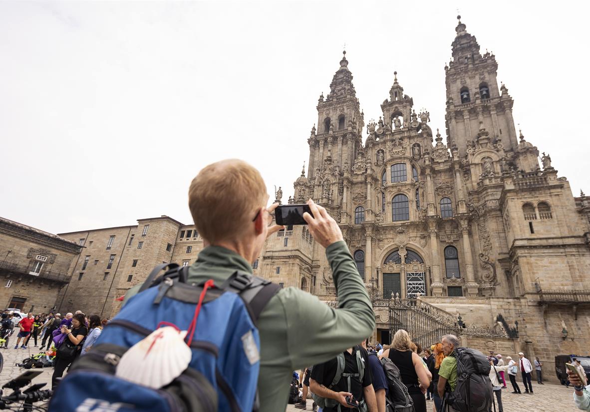 Ankunft an der Kathedrale in Santiago