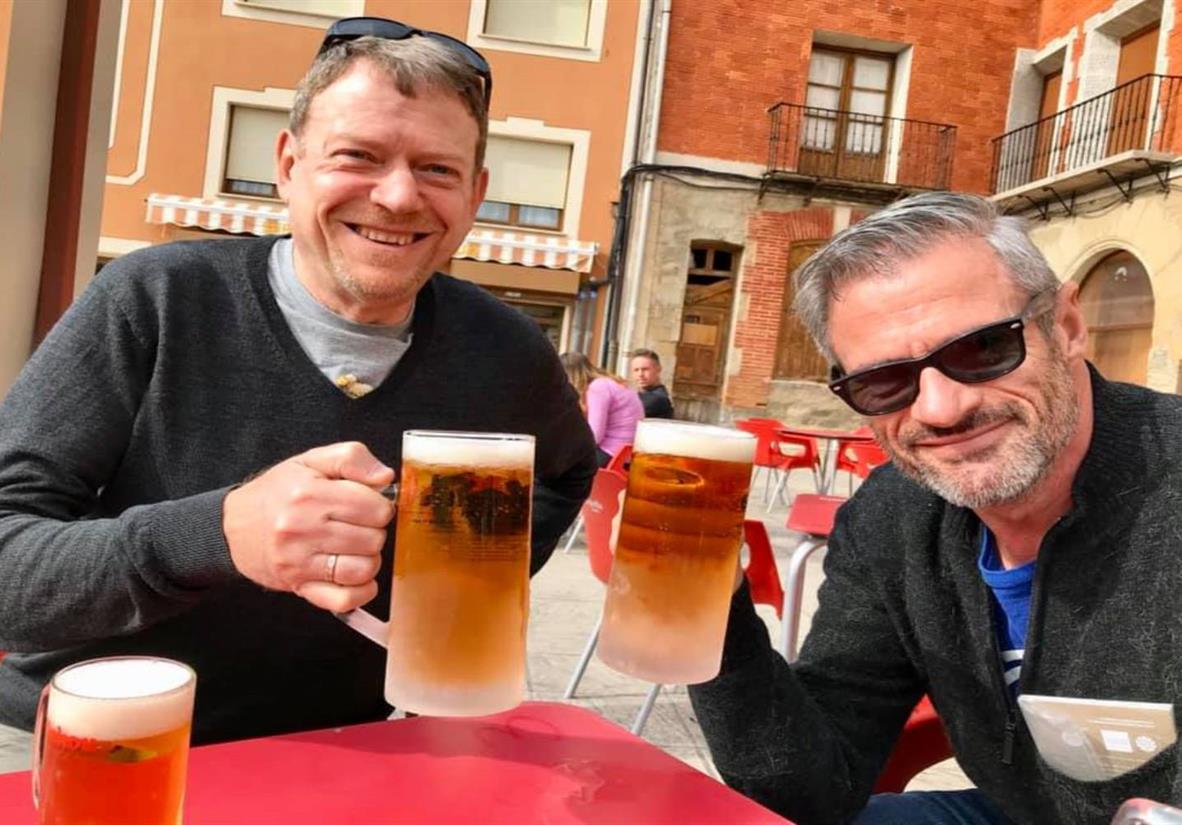 Enjoying some refreshments!
