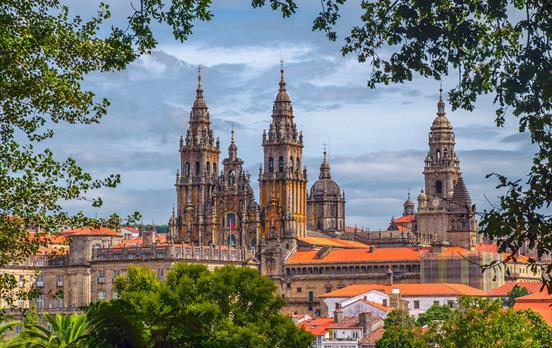 The famous Cathedral of Santiago