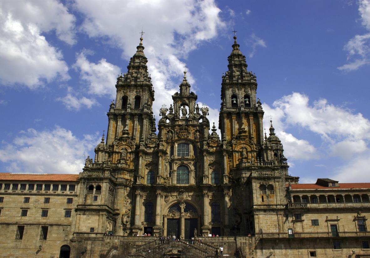 The famous Cathedral of Santiago de Compostela